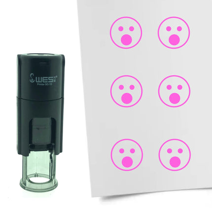 Tampon encreur smiley choqué - Ø10 mm