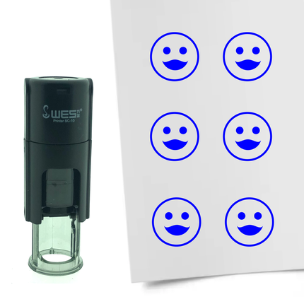 Tampon encreur smiley avec du rouge à lèvres - Ø10 mm