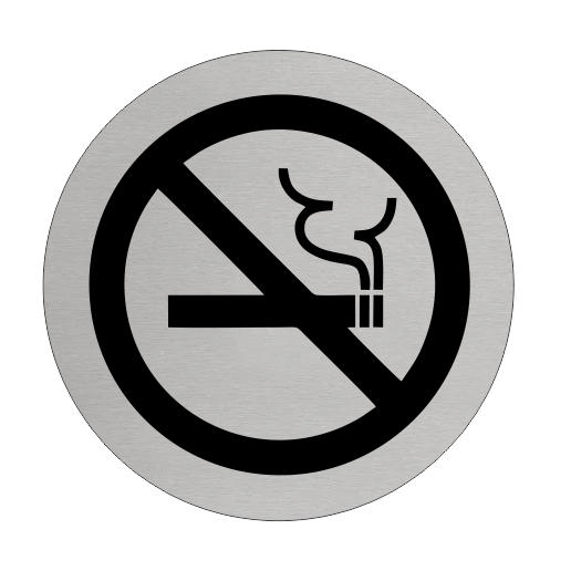 Plaque de porte pictogramme interdiction de fumer - aluminium - Ø75 mm