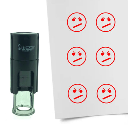Tampon encreur smiley mécontent - Ø10 mm