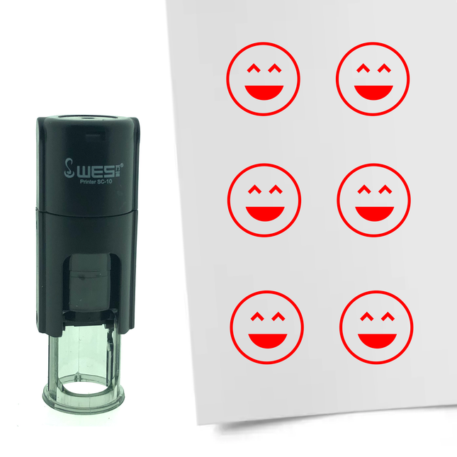 Tampon encreur smiley joyeux - Ø10 mm
