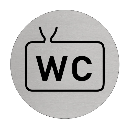 Plaque de porte toilette chimique - aluminium - Ø75 mm