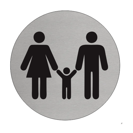 Plaque de porte sanitaire bébé - aluminium - Ø75 mm