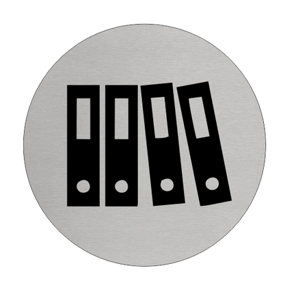 Plaque de porte archives - aluminium - Ø75 mm