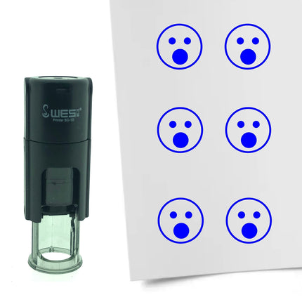 Tampon encreur smiley choqué - Ø10 mm