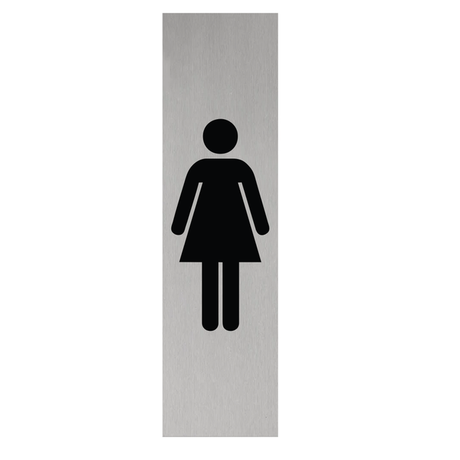 Plaque de porte pictogramme Femmes -  aluminium - 165 x 45 mm
