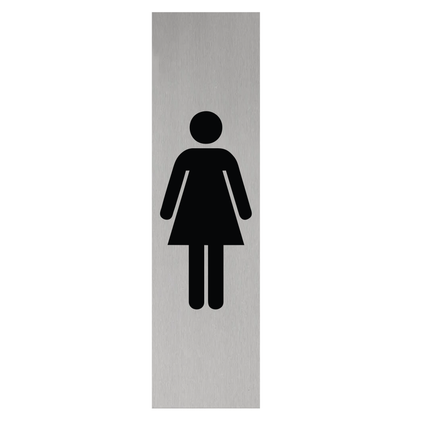 Plaque de porte pictogramme Femmes -  aluminium - 165 x 45 mm
