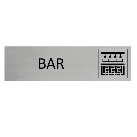 Plaque de porte Bar -  aluminium - 165 x 45 mm