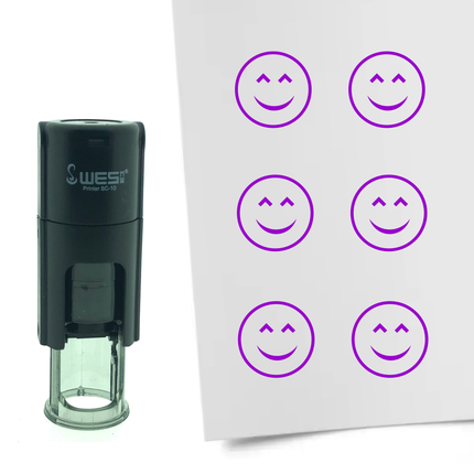 Tampon encreur smiley content - Ø10 mm