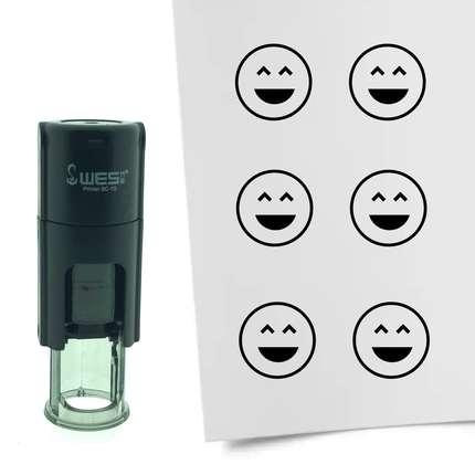 Tampon encreur smiley joyeux - Ø10 mm