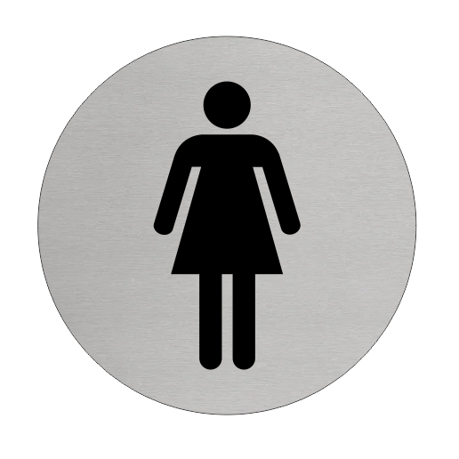 Plaque de porte de toilettes femmes - aluminium - Ø75 mm
