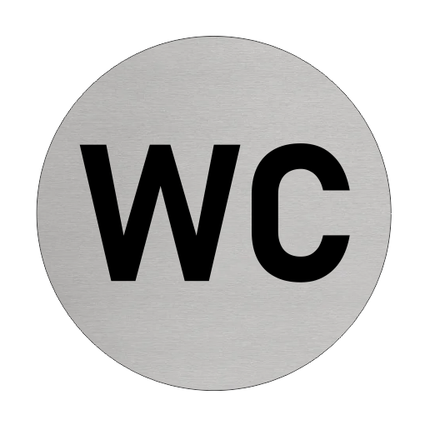 Plaque de porte WC - aluminium - Ø75 mm
