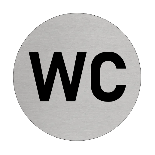 Plaque de porte WC - aluminium - Ø75 mm