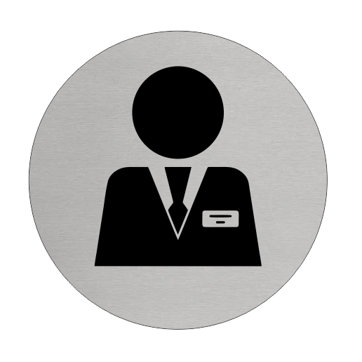 Plaque de porte direction - aluminium - Ø75 mm