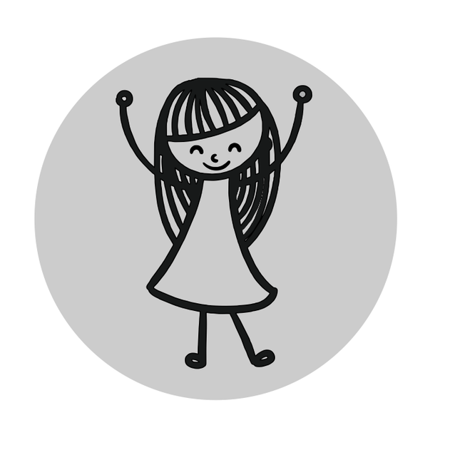 Plaque de porte de toilettes fille - aluminium - Ø75 mm