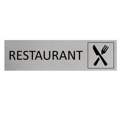 Plaque de porte Restaurant -  aluminium - 165 x 45 mm