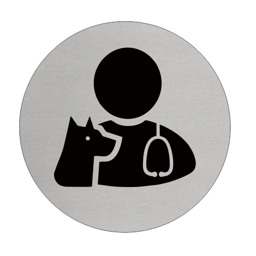 Plaque de porte vétérinaire - aluminium - Ø75 mm