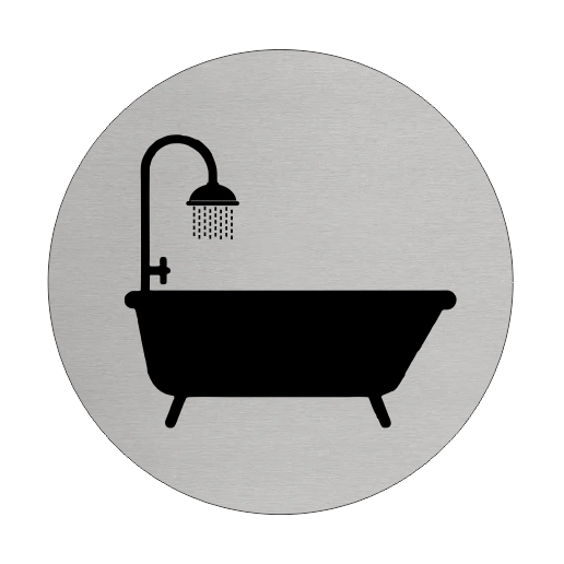 Plaque de porte salle de bain - aluminium - Ø75 mm