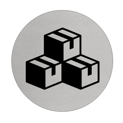 Plaque de porte entrepôt - aluminium - Ø75 mm