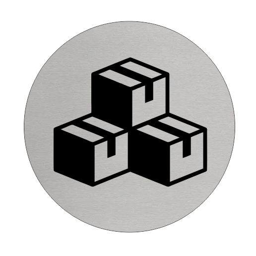 Plaque de porte entrepôt - aluminium - Ø75 mm