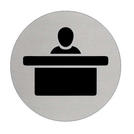 Plaque de porte réception - aluminium - Ø75 mm