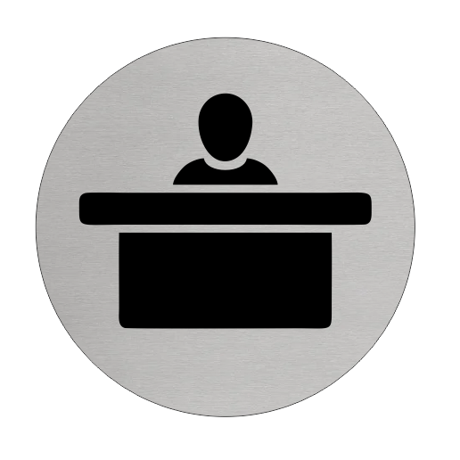 Plaque de porte réception - aluminium - Ø75 mm