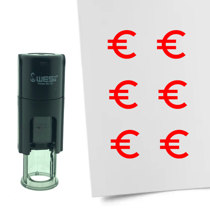 Tampon encreur symbole euro - Ø10 mm