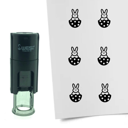 Tampon encreur lapin de Pâques dans un œuf - Ø10 mm