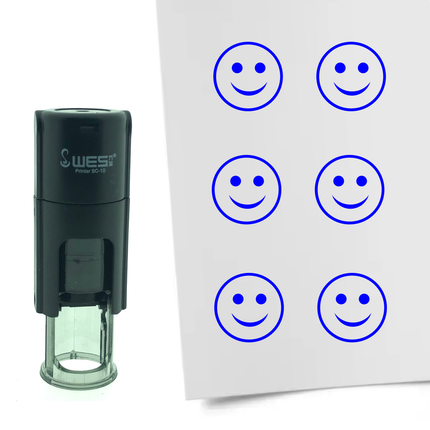 Tampon encreur smiley heureux - Ø10 mm