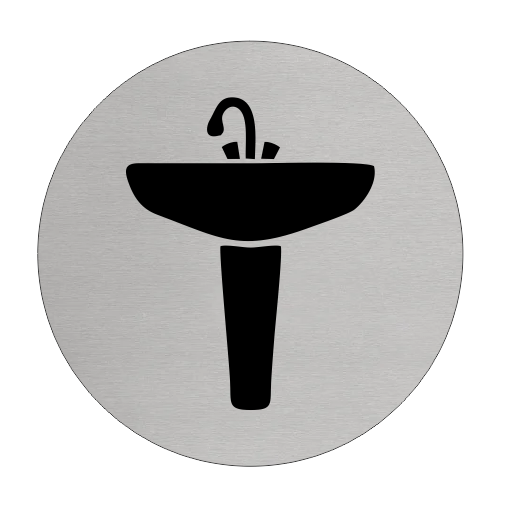 Plaque de porte lavabo - aluminium - Ø75 mm