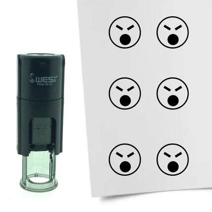 Tampon encreur smiley en colère - Ø10 mm