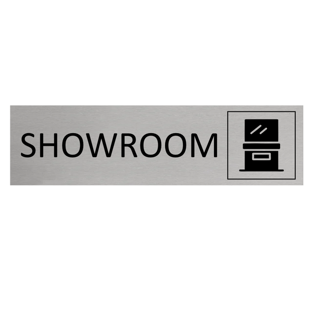 Plaque de porte Showroom -  aluminium - 165 x 45 mm