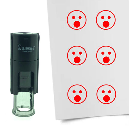Tampon encreur smiley choqué - Ø10 mm