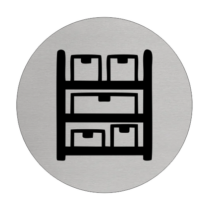 Plaque de porte local de rangement - aluminium - Ø75 mm