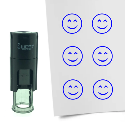 Tampon encreur smiley content - Ø10 mm