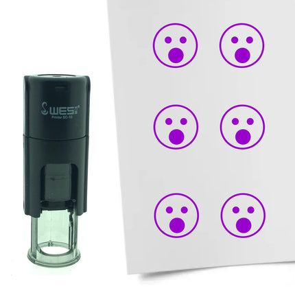 Tampon encreur smiley choqué - Ø10 mm