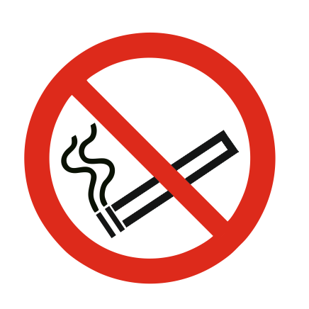 Plaque de porte interdiction de fumer - aluminium -  Ø75 mm