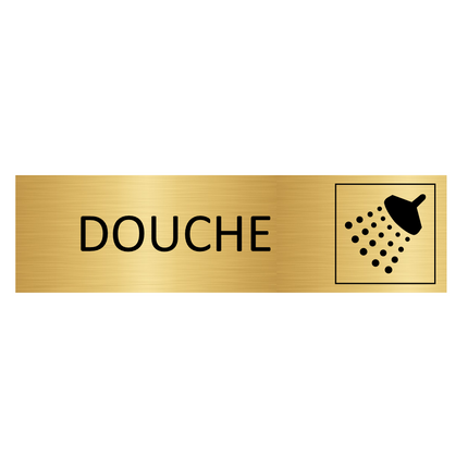 Plaque de porte Douche -  aluminium doré - 165 x 45 mm