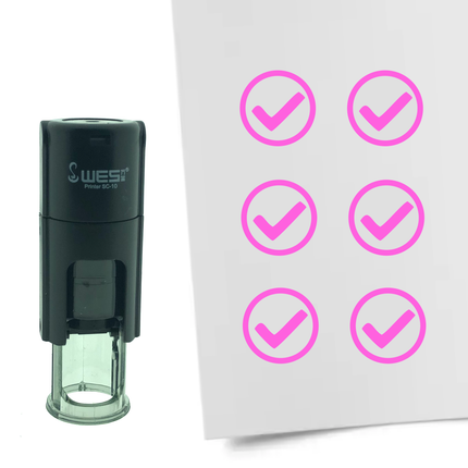 Tampon encreur coche dans cercle - Ø10 mm