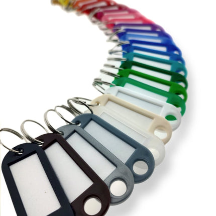 Porte-clés étiquettes - 55 x 22 mm - 50 pièces - ensemble de 25 couleurs