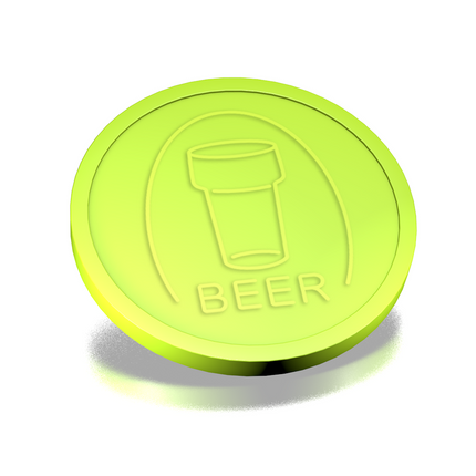 Jetons pour buvette verre de bière en relief - Ø29 mm - 250 pièces