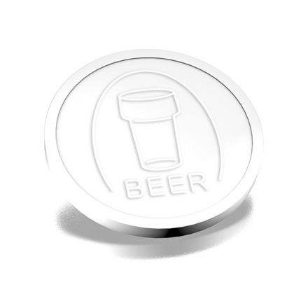 Jetons pour buvette verre de bière en relief - Ø29 mm - 250 pièces