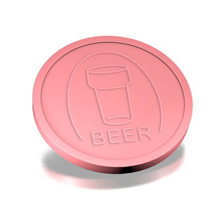 Jetons pour buvette verre de bière en relief - Ø29 mm - 250 pièces