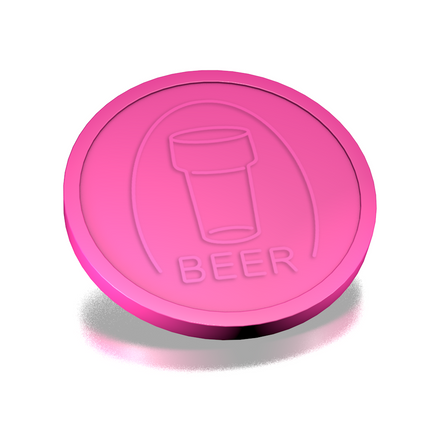 Jetons pour buvette verre de bière en relief - Ø29 mm - 250 pièces