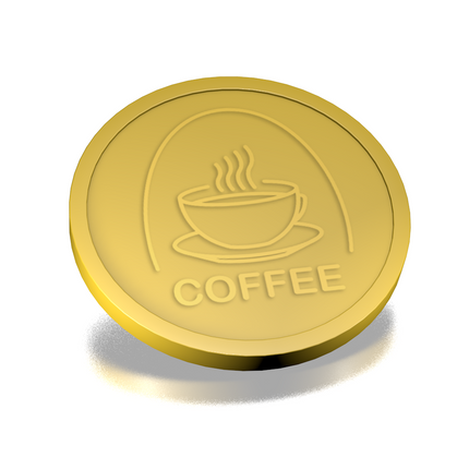 Jetons pour buvette café en relief - Ø29 mm - 250 pièces