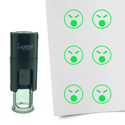 Tampon encreur smiley en colère - Ø10 mm