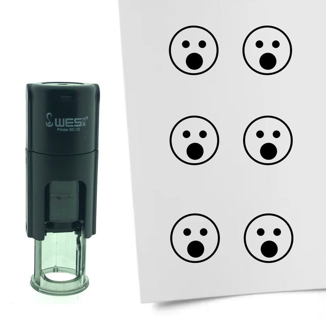 Tampon encreur smiley choqué - Ø10 mm