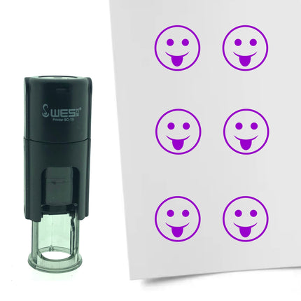 Tampon encreur smiley rigolo - Ø10 mm