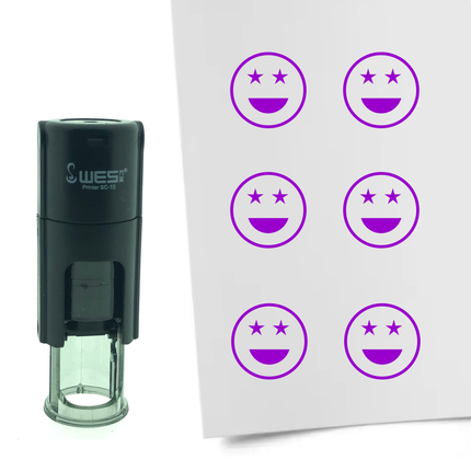 Tampon encreur smiley fier - Ø10 mm