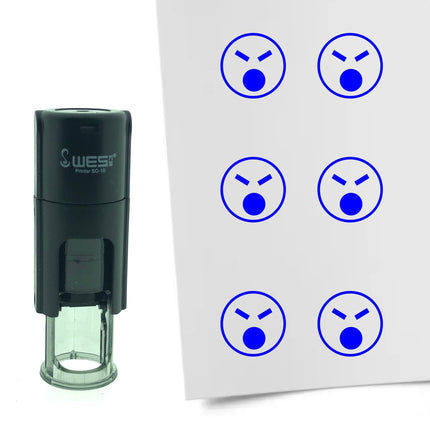 Tampon encreur smiley en colère - Ø10 mm